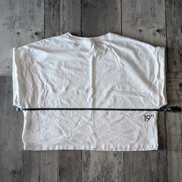 5๏ธโฃ Zara, Cropped Muscle Tee, White, Sz 9 - 10 - Picture 4 of 7